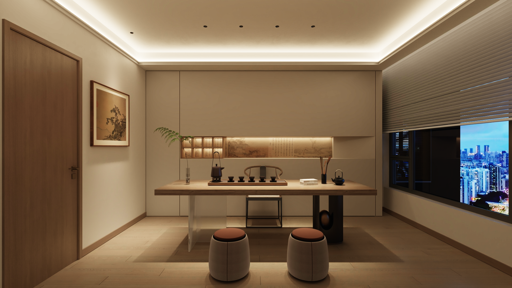新城悦隽茶室空间展示图